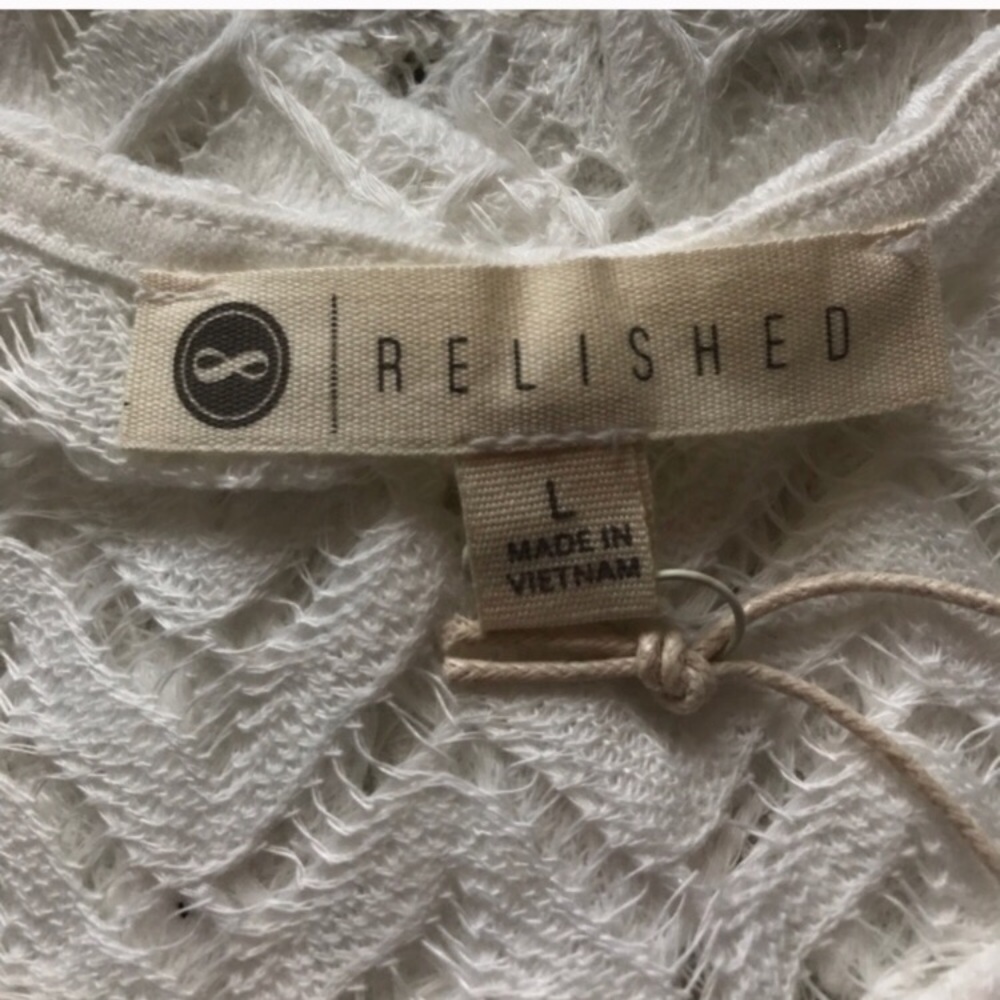 Relished Cream Off White Sheer Lace tee cover up - Picture 7 of 8